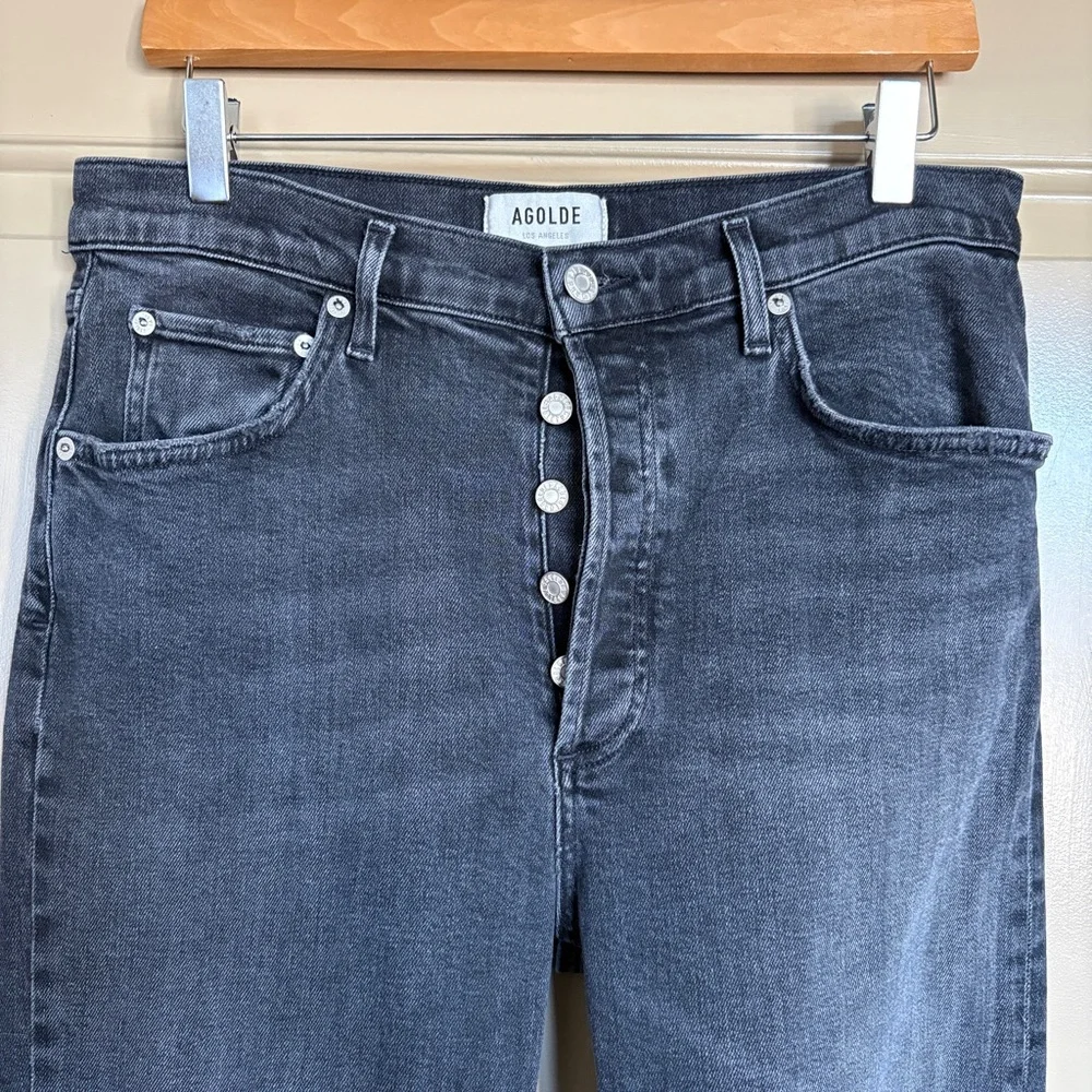 AGOLDE Riley High Rise Straight Crop Jeans in Panoramic Wash Stretch 31
